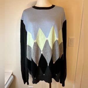 Men's 100% Cashmere Metrolitanview Argyle Sweater